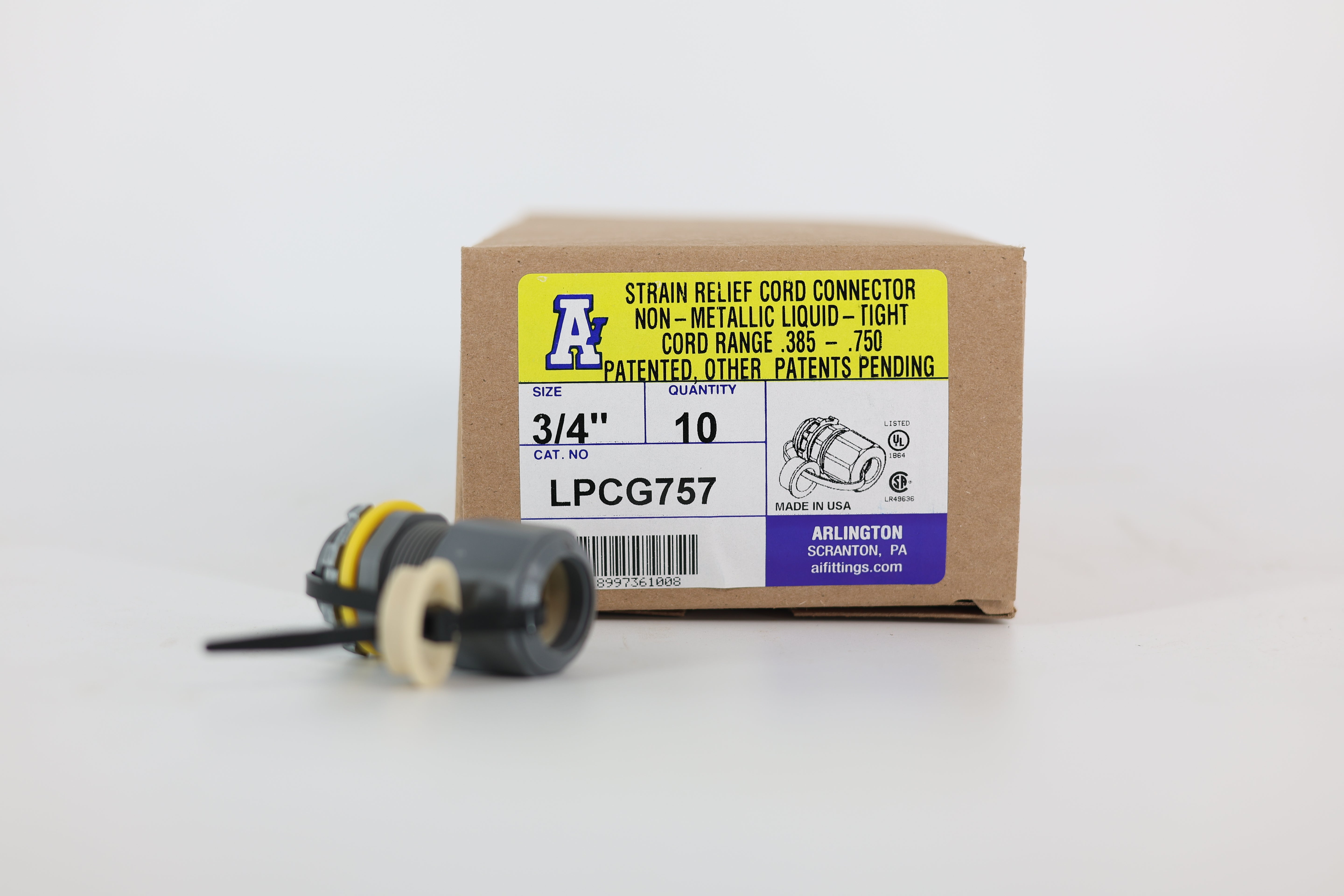 Arlington 3/4" Strain Relief Cord Connector