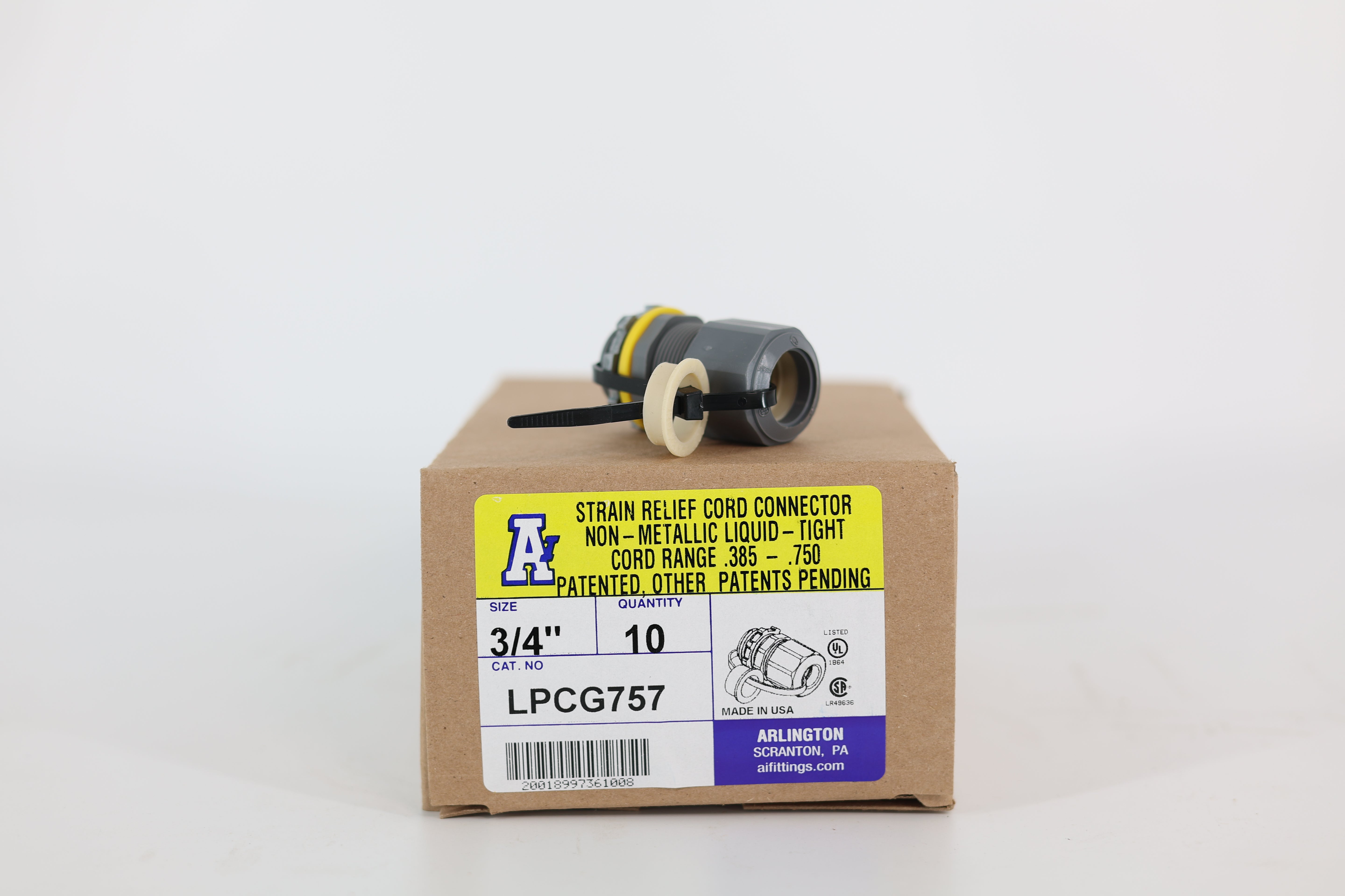 Arlington 3/4" Strain Relief Cord Connector