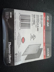 2 Pack Red Dot 2CCB Blank Cover 2-Gang Silver